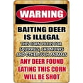 thumbnail image 1 of Funny Hunting Metal Tin Sign Wall Decor Man Cave Bar Cabin Hunt Warning Baiting Deer Is Illegal, 1 of 5
