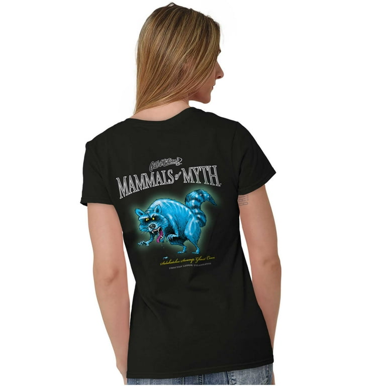 Funny Hunting Myth Swamp Raccoon Women's T Shirt Ladies Tee Brisco Brands 2X, Size: 2XL, Black