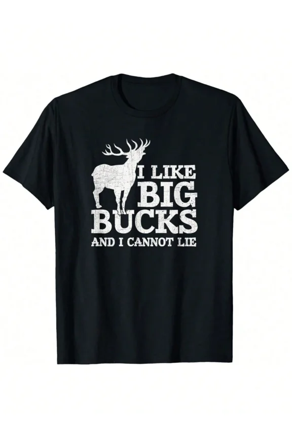 Funny Hunting T-Shirt I Like Big Bucks And I Cannot Lie Deer Hunter Graphic Tee for Men