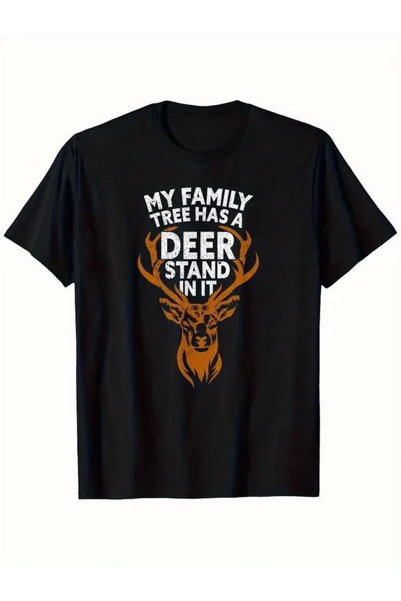 Funny Hunting T-Shirt My Family Tree Has A Deer Stand In It Graphic Tee for Men