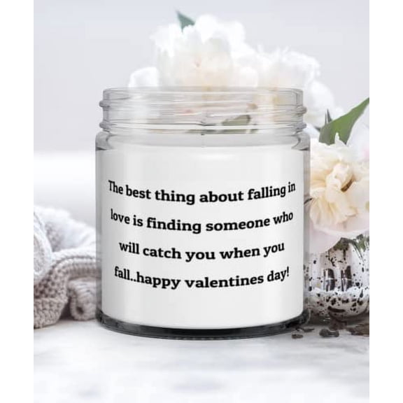 Funny Husband Gifts, The best thing about falling in love is finding someone who will catch you when.!, Joke Candle For Husband From Wife