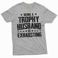 thumbnail image 1 of Funny Husband Shirt Men's Funny Tee Shirt Humorous Gifts Being A Husband Is Exhausting Shirt (X-Large Grey), 1 of 7