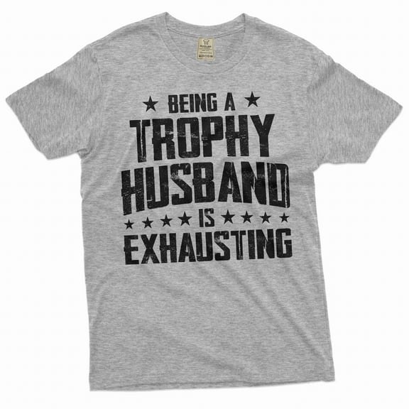 Funny Husband Shirt Men's Funny Tee Shirt Humorous Gifts Being A Husband Is Exhausting Shirt (XX-Large Grey)