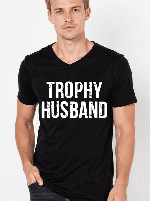 Funny Husband and Wife Shirt - Trophy Husband T-Shirt Dad Joke Humor ...