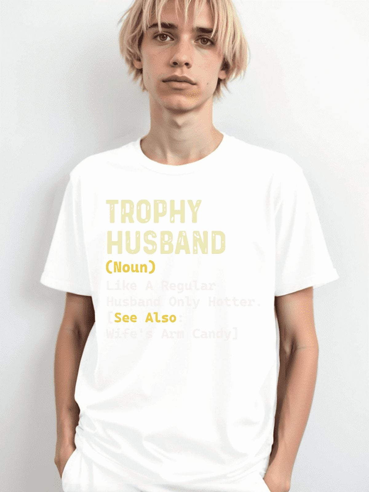 Funny Husband and Wife Shirt - Trophy Husband T-Shirt Dad Joke Humor ...