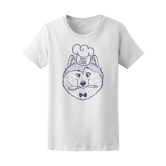 Funny Husky Dog In Chef Hat Tee Women's -Image by Shutterstock