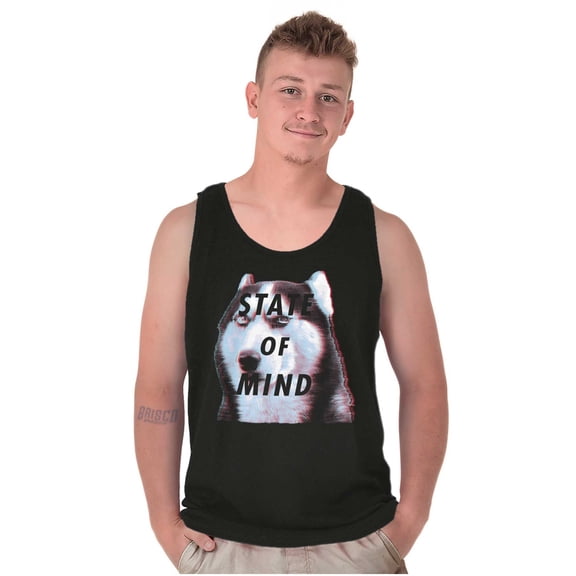 Funny Husky Dog State of Mind Joke Tank Top T Shirts Men Women Brisco Brands X