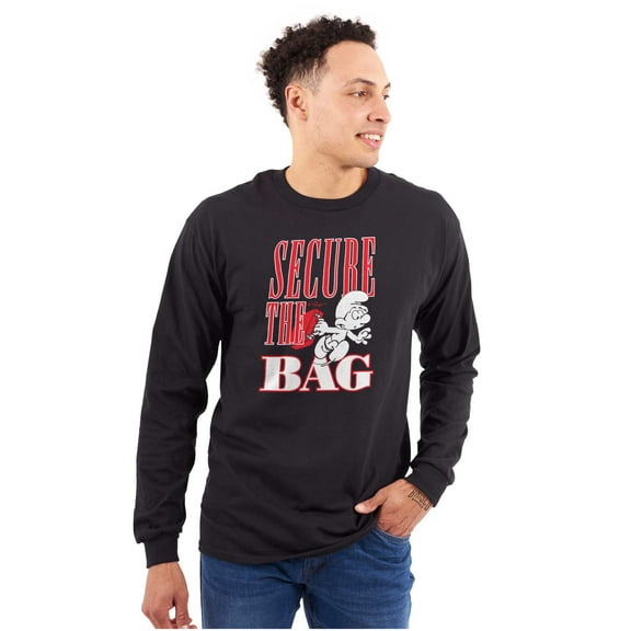 Funny Hustle Smurf Secure The Bag Long Sleeve TShirt Men Women Brisco Brands S