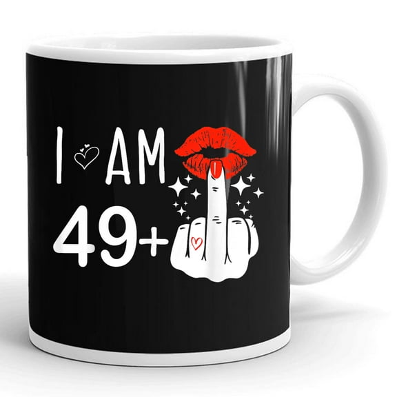 Funny I Am 49 Plus 1 50th Birthday 50 Years Old Gift Ceramic Mug 11oz (White;11oz)