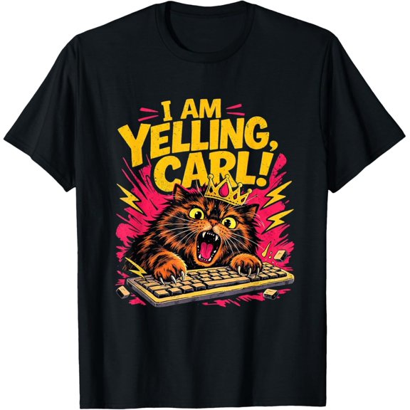 Funny I Am Yelling Carl Donut Cat Meme T-Shirt