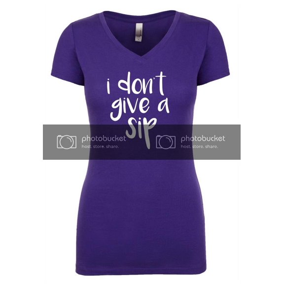 Funny I Don't Give A Sip Ladies Perfect Sporty V-Neck Short Sleeve T-shirt-Purple Rush-XXL
