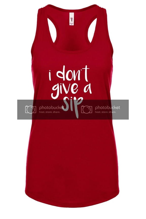 Funny I Don't Give A Sip Ladies Racerback Tank Top-Scarlet-XXL