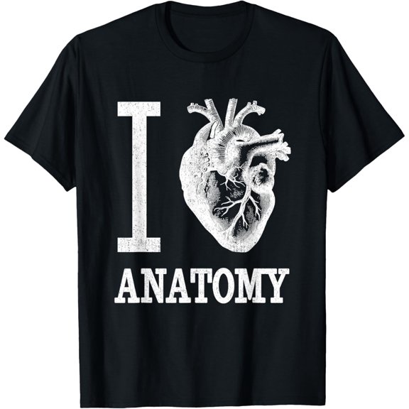 Funny I HEART ANATOMY Shirt Anatomical Cardiac Nurse Tee T-ShirtMen and women, Black T-shirt, size: Extra large