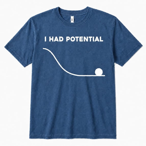 Funny I Had Potential Graphic T-Shirt, Unisex Soft Cotton Crewneck Tee, Minimal Humor Print Casual Short Sleeve Top, Gift for Men and Women