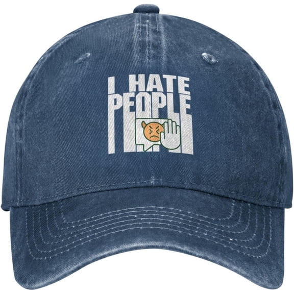 Funny I Hate People Hat for Men Women Fun Camping Gift Camp Baseball Cap Black Sarcastic Fitted Snapback Hat