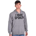 thumbnail image 1 of Funny I Have Spoken Sarcastic Joke Unisex Fleece Graphic Zip Up Hoodie Brisco Brands 4X, 1 of 5