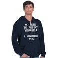 thumbnail image 1 of Funny I Ignored You Sarcastic Joke Unisex Fleece Graphic Zip Up Hoodie Brisco Brands 3X, 1 of 5