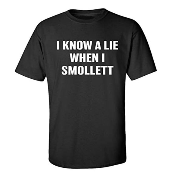 Funny I Know A Lie When I Smollett Adult Short Sleeve T-Shirt-Black-Small