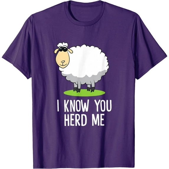 Funny I Know You Herd Me Cute Sheep Lover Gift Softstyle Unisex T-Shirt,Purple Color,Size L