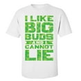 thumbnail image 1 of Funny I Like Big Buds Adult Unisex Short Sleeve T-Shirt-White-Large, 1 of 4