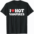 thumbnail image 1 of Funny I Love Hot Vampires Graphic Unisex Short Sleeve T-Shirt, 1 of 6