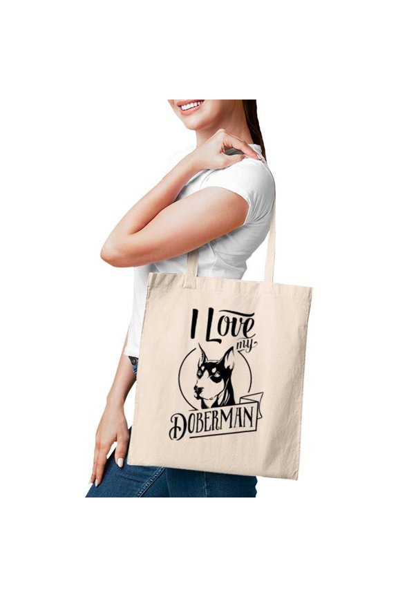 Funny I Love My Doberman Dog Lovers Family Pet Gift Tote Bags