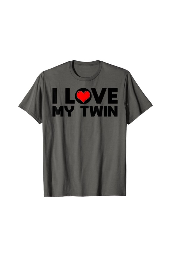 Funny I Love My Twin Gift Men Cool Best Buddy Shirt DARK HEATHER Unisex S-5XL
