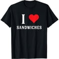 thumbnail image 1 of Funny I Love Sandwiches Heart Graphic T-Shirt, 1 of 3