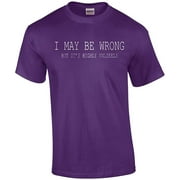 Funny I May Be Wrong But It's Highly Unlikely Humorous Sarcastic Men's Short Sleeve T-shirt-Purple-XXL