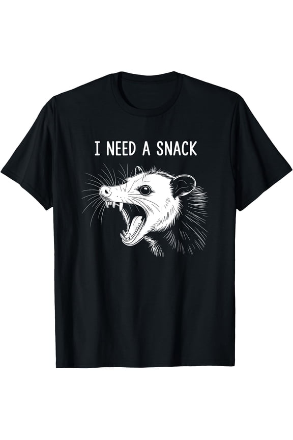 Funny I Need a Snack Meme Screaming Opossum Possum Retro T-Shirt
