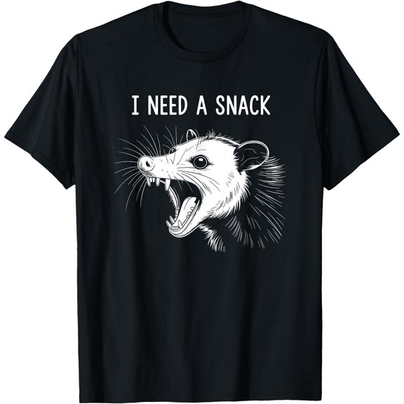 Funny I Need a Snack Meme Screaming Opossum Possum Retro T-Shirt