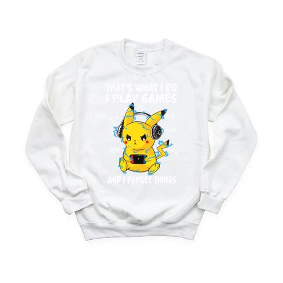 Funny I Play Game And I Forget Things Gamer Senior Moment Humor Retro Sweatshirt Unisex, up to 5XL