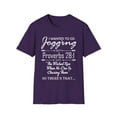 thumbnail image 1 of Funny I Wanted To Go Jogging Proverbs 28:1 Unisex Softstyle T-Shirt, 1 of 4