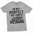thumbnail image 1 of Funny I am not Perfect T-shirt Gift for Wife Valentine's day Shirt husband Tee (Medium Grey), 1 of 7
