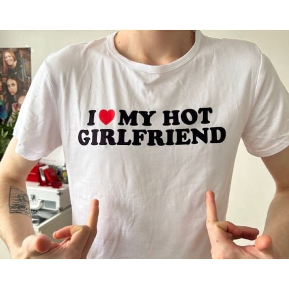 Funny I heart my hot girlfriend shirt husband gift boyfriend gift funny boyfriend gift ann