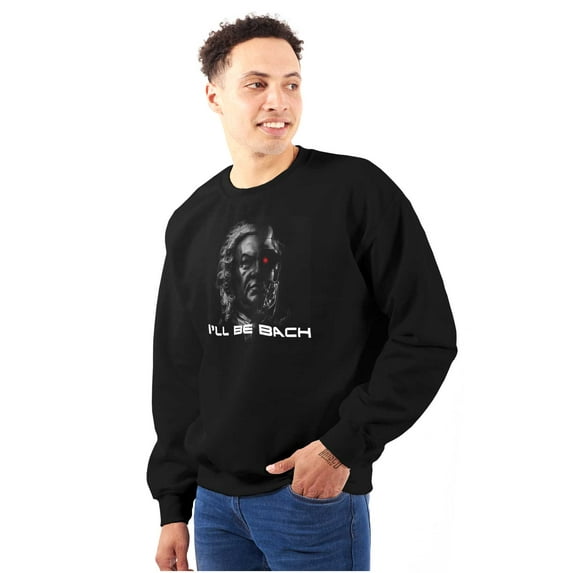 Funny I'll Be Back Bach Music Pun Men's Crewneck Sweatshirt Brisco Brands S