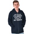 thumbnail image 1 of Funny I'm Awake But Not Ready Joke Unisex Fleece Graphic Zip Up Hoodie Brisco Brands 2X, 1 of 5
