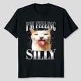 thumbnail image 1 of Funny I'm Feeling Silly Cat Meme Humor Vintage Graphic T-Shirt Unisex, Sizes S-5XL, Tbun, 1 of 5