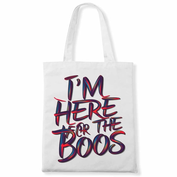 Funny I'm Just Here For The Boos Costume Goth Men Women Halloween Canvas Bag 2Pcs