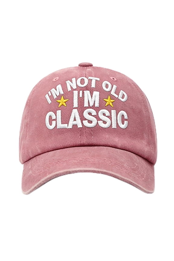 Funny "I'm Not Old I'm Classic" Embroidered Baseball Cap - Adjustable Washed Cotton Dad Hat, Birthday Gift for Dad Mom