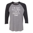 thumbnail image 1 of Funny I'm Not Yelling I'm a Hockey Mom Raglan Short Sleeve T-shirt-Vintage Black/Premium Heather-xl, 1 of 4