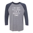 thumbnail image 1 of Funny I'm Not Yelling I'm a Hockey Mom Raglan Short Sleeve T-shirt-Vintage Navy/Premium Heather-xl, 1 of 4