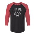 thumbnail image 1 of Funny I'm Not Yelling I'm a Hockey Mom Raglan Short Sleeve T-shirt-Vintage Red/Vintage Black-xxxl, 1 of 4