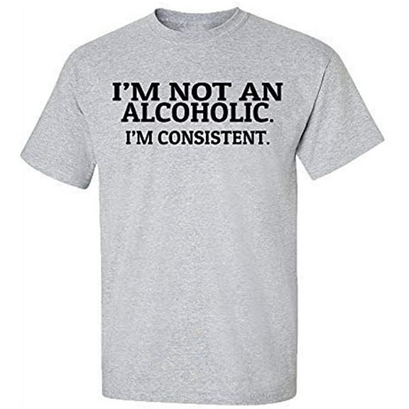 Funny I'm Not an Alcoholic Adult Short Sleeve T-Shirt-Sports Gray-Small