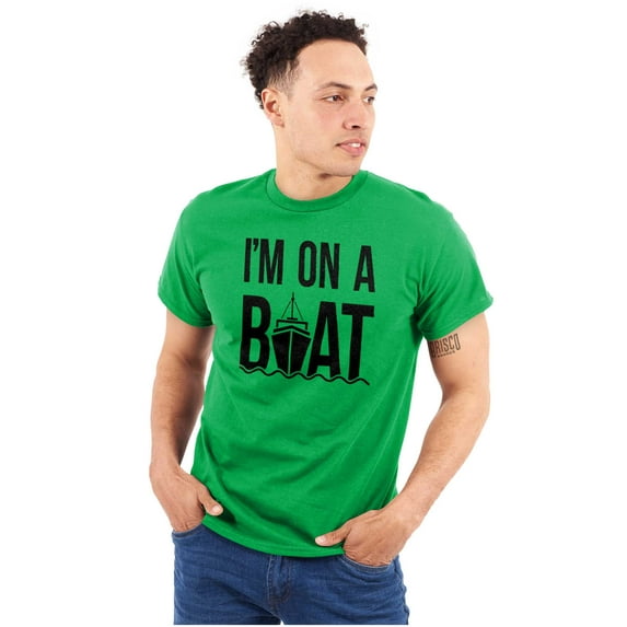 Funny I'm On a Boat Fishing Joke Men's Graphic T Shirt Tees Brisco Brands M