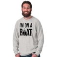 thumbnail image 1 of Funny I'm On a Boat Fishing Joke Plus Size Long Sleeve Graphic Tee Shirt Brisco Brands 2X, 1 of 5