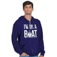 thumbnail image 1 of Funny I'm On a Boat Fishing Joke Zip Up Hoodie Men's Women's Brisco Brands M, 1 of 6