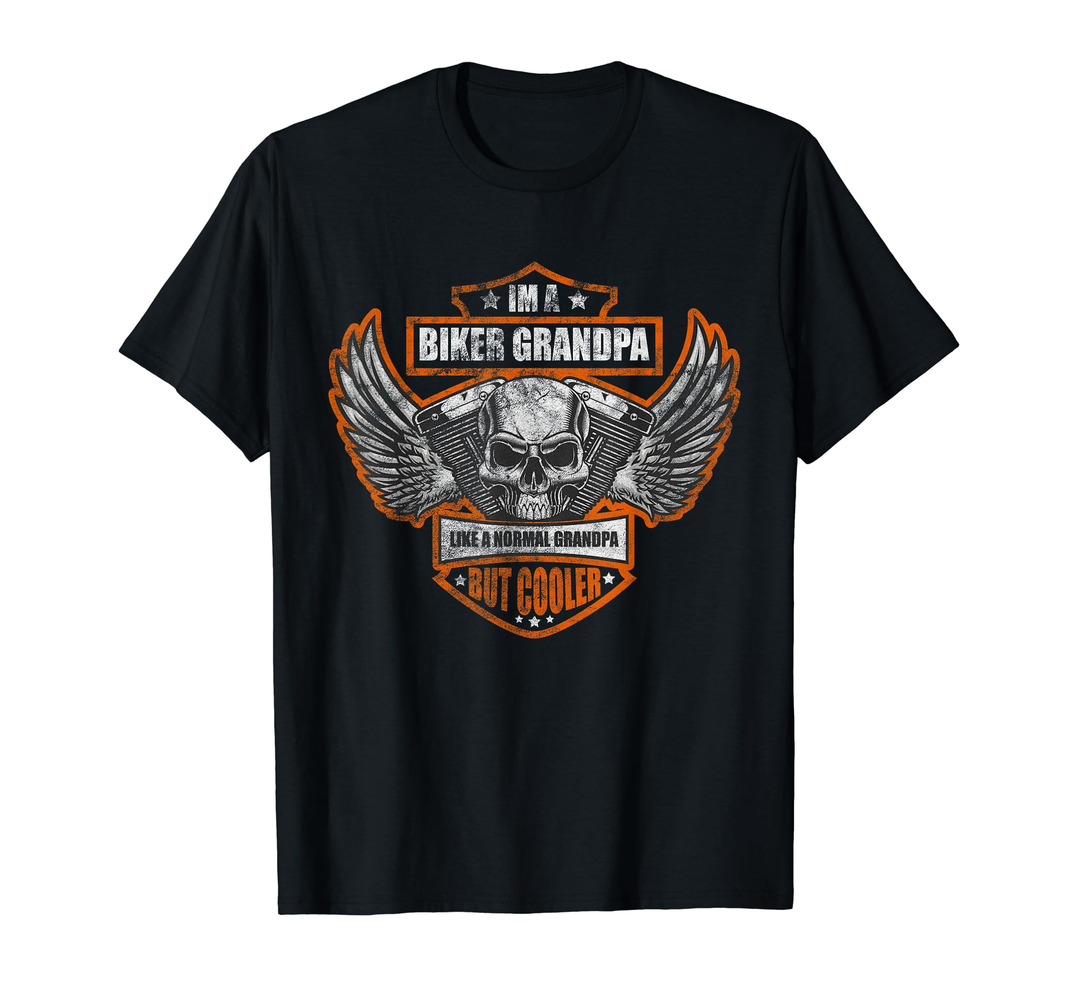 Mens Biker Grandpa Regular Grandpa Only Way Cooler T-Shirt