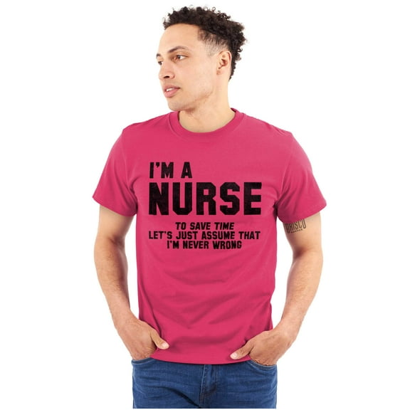 Funny I'm a Doctor I'm Never Wrong Plus Size Crewneck Graphic Tee Shirt Brisco Brands 3X