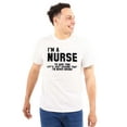 thumbnail image 1 of Funny I'm a Doctor I'm Never Wrong Plus Size Crewneck Graphic Tee Shirt Brisco Brands 4X, 1 of 5